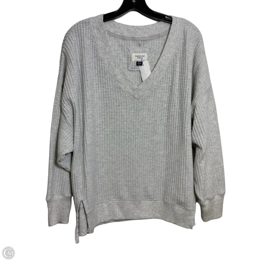 Top Long Sleeve By American Eagle In Grey, Size: M