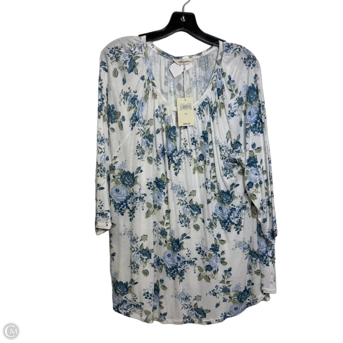 Top Long Sleeve By Lucky Brand In Floral Print, Size: Xl