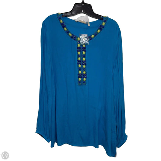 Top Long Sleeve Basic By Soft Surroundings In Blue, Size: Xl