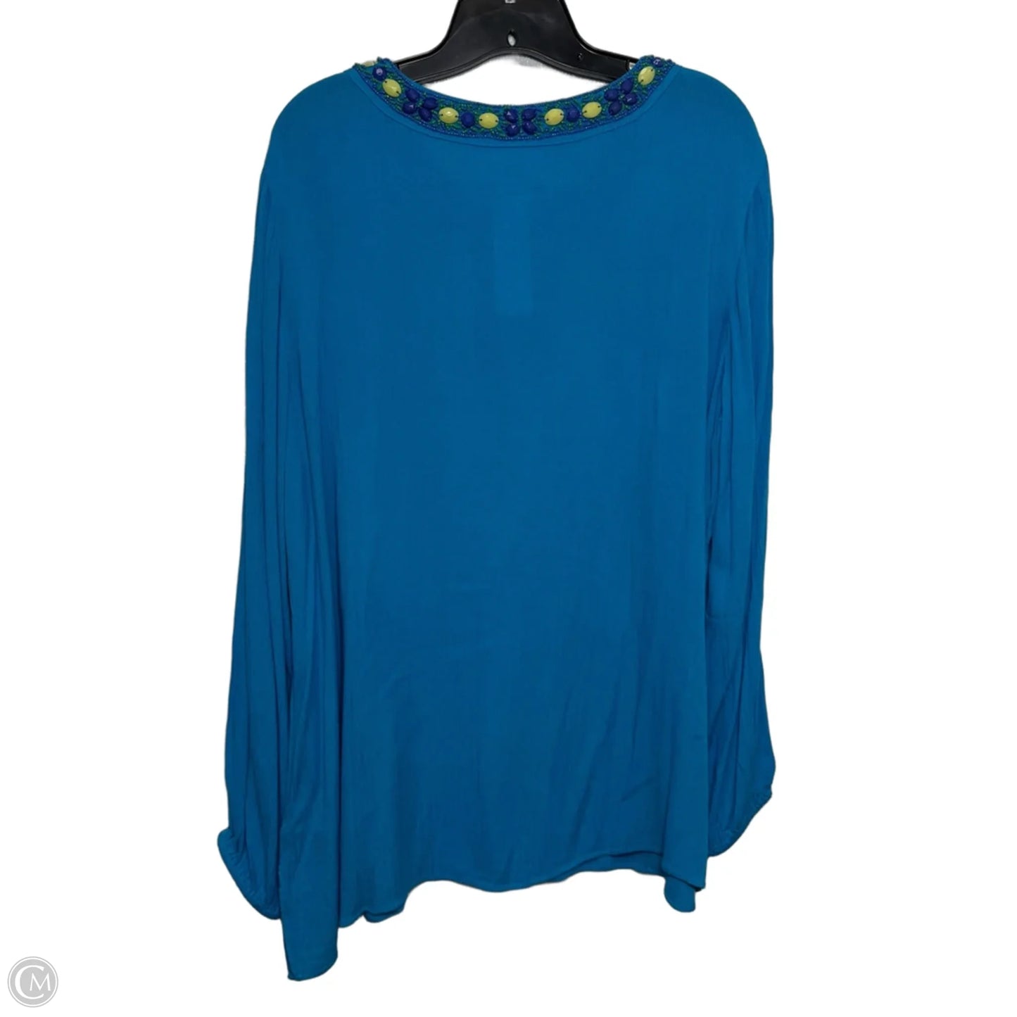 Top Long Sleeve Basic By Soft Surroundings In Blue, Size: Xl