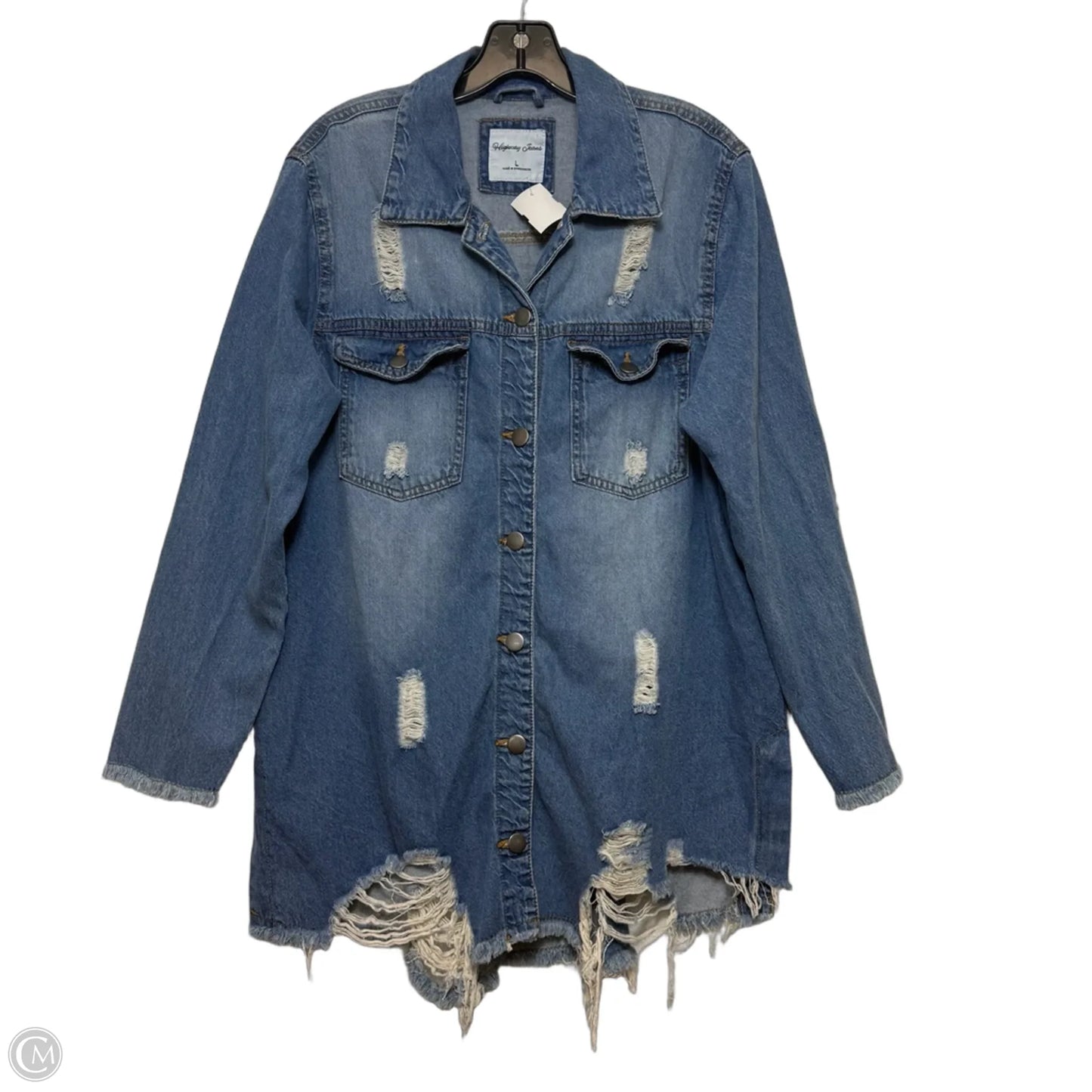 Jacket Denim By Highway In Blue Denim, Size: L