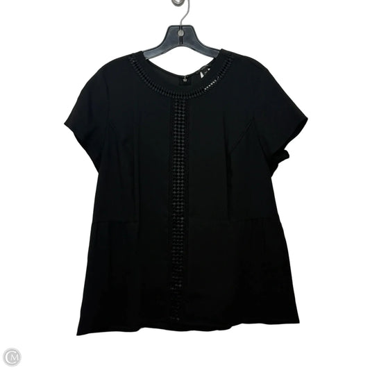 Top Short Sleeve By Ann Taylor In Black, Size: 10p