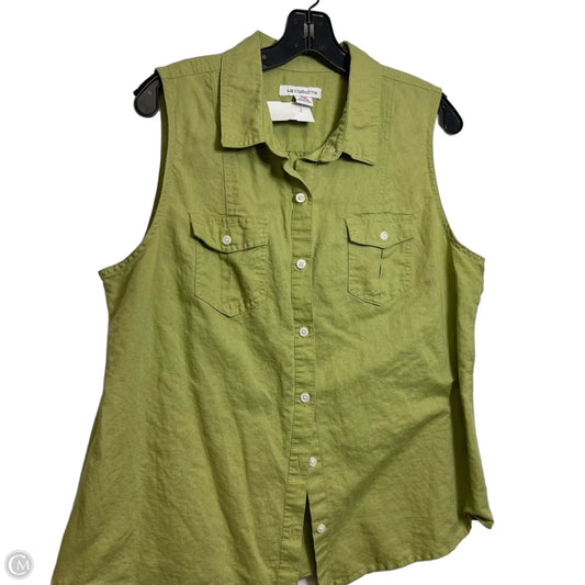 Top Sleeveless Basic By Liz Claiborne In Green, Size: Xl