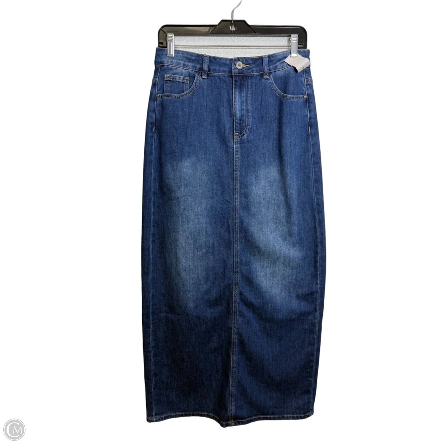 Skirt Maxi By Quaker Factory In Blue Denim, Size: L