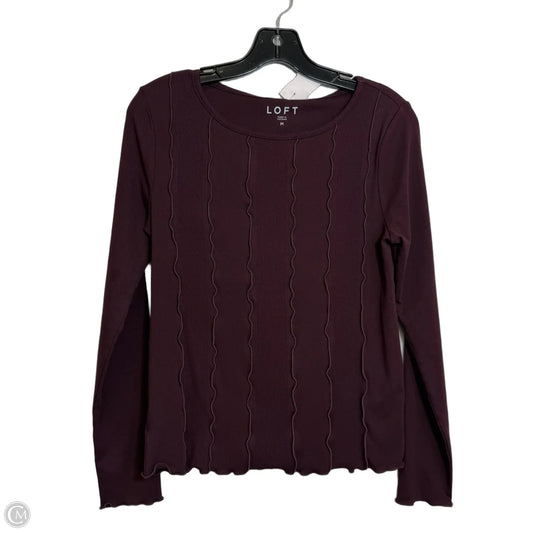 Top Long Sleeve By Loft In Maroon, Size: M