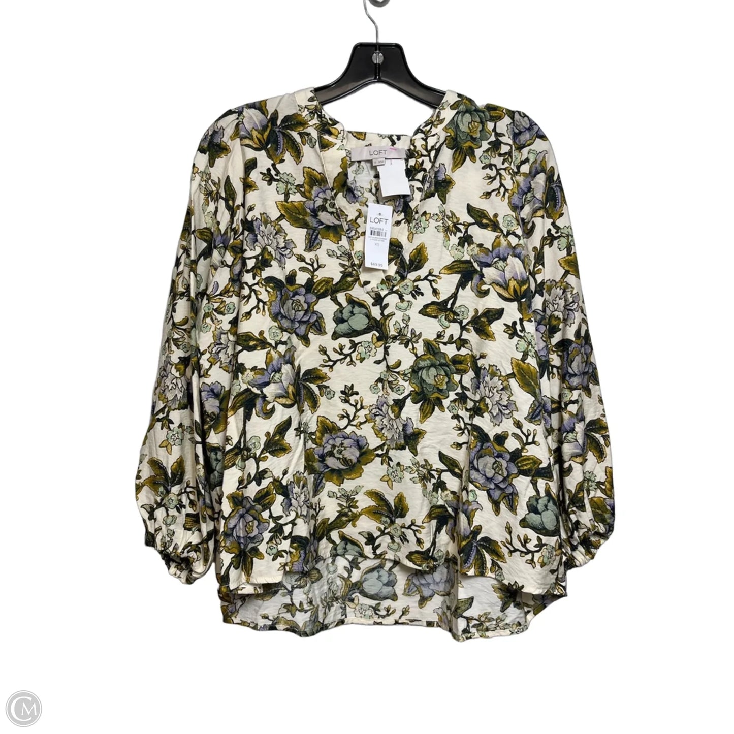 Top Long Sleeve By Loft In Geometric Pattern, Size: Xs