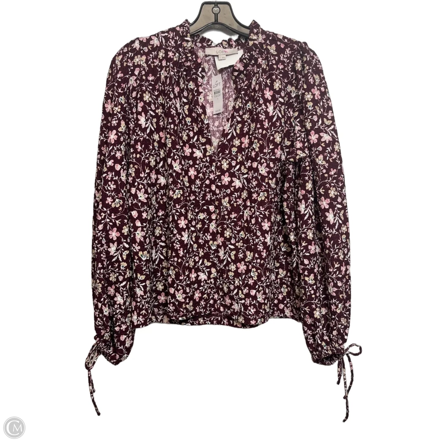 Top Short Sleeve By Loft In Paisley Print, Size: M