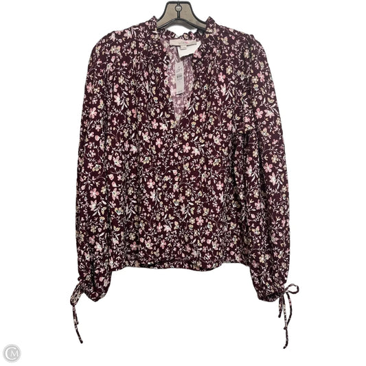 Top Short Sleeve By Loft In Paisley Print, Size: M