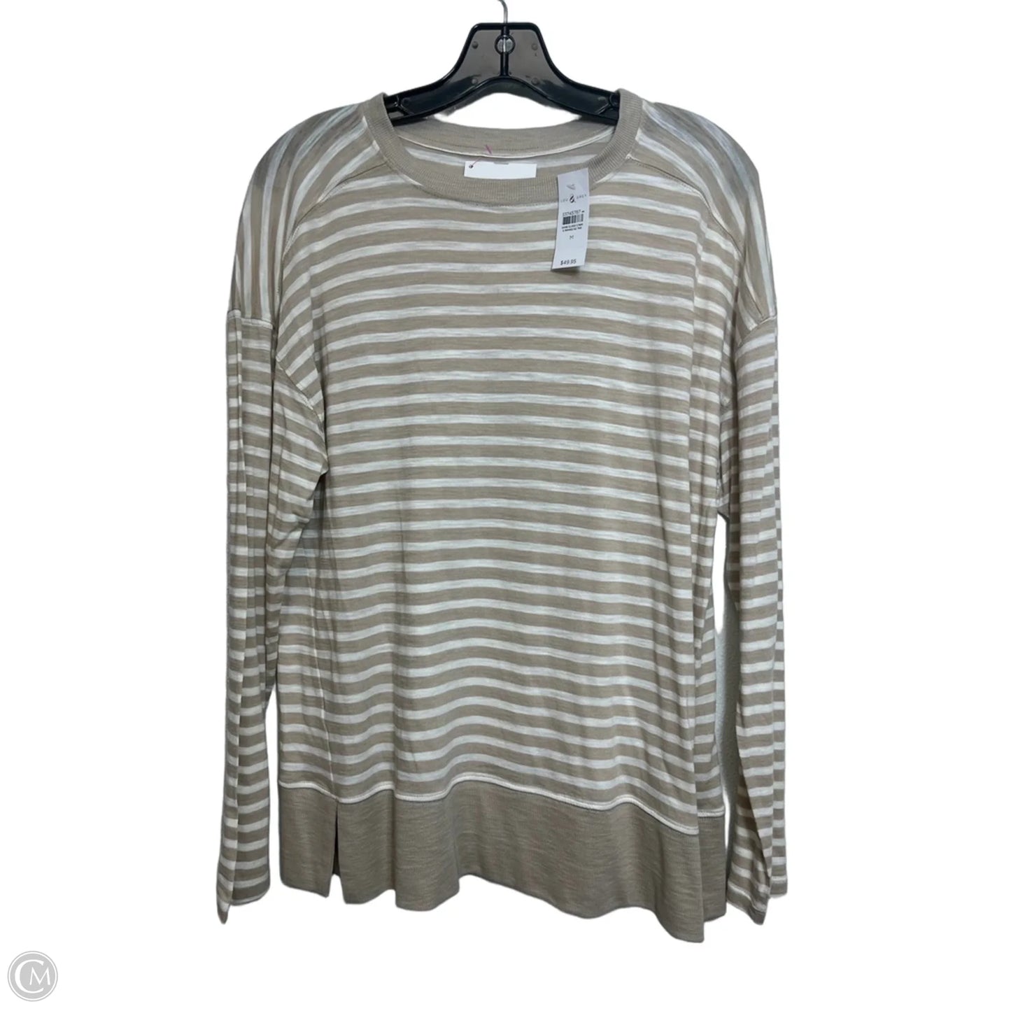 Top Long Sleeve Basic By Lou & Grey In Striped Pattern, Size: M