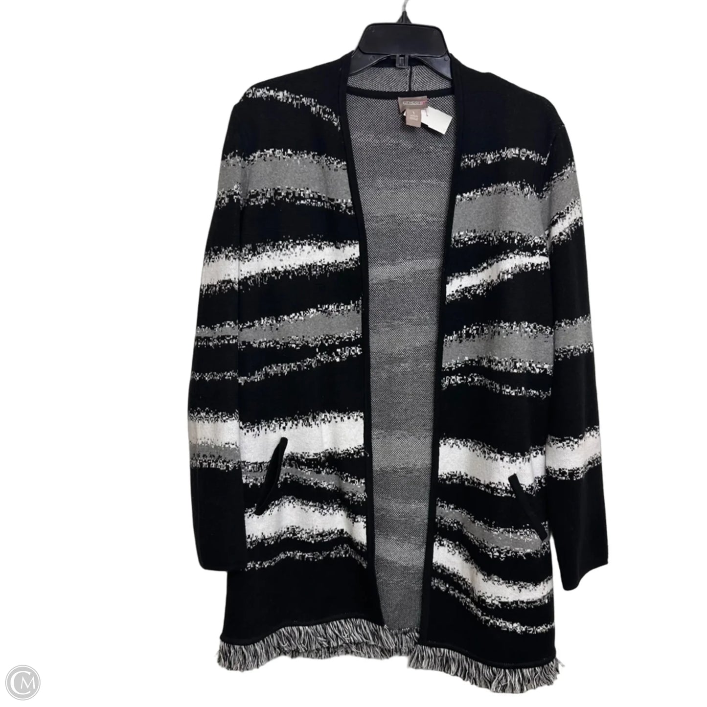 Cardigan By Chicos In Black & White, Size: L
