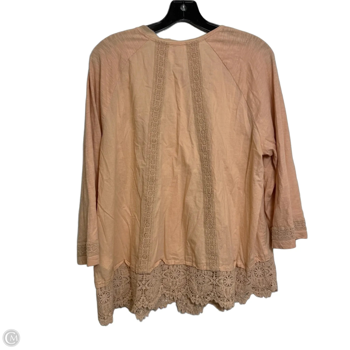 Top Long Sleeve Basic By Logo In Orange, Size: L