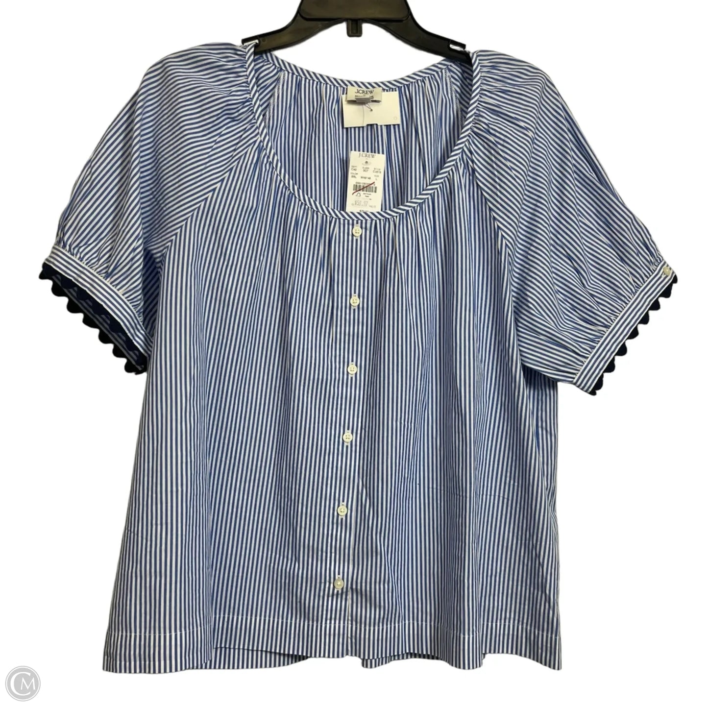 Top Short Sleeve By J. Crew In Striped Pattern, Size: L