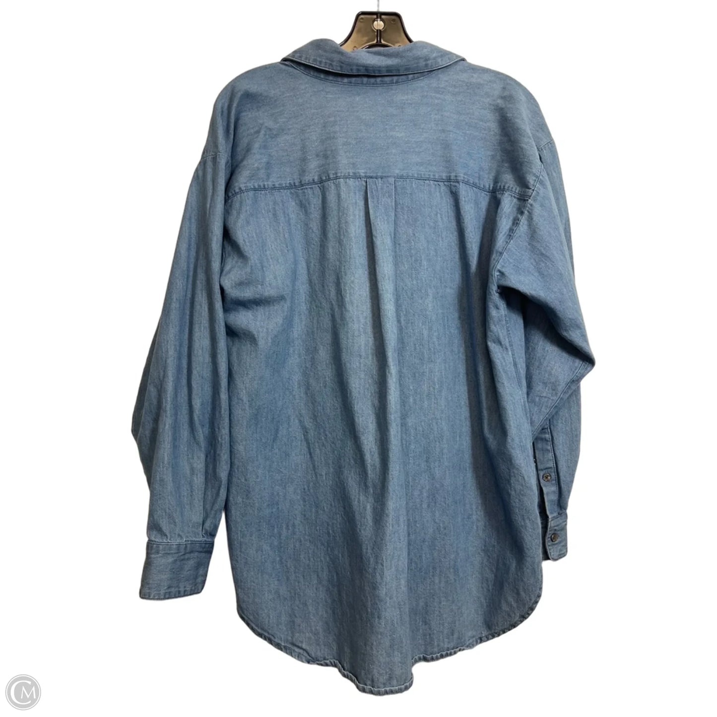Top Long Sleeve By Loft In Blue Denim, Size: M