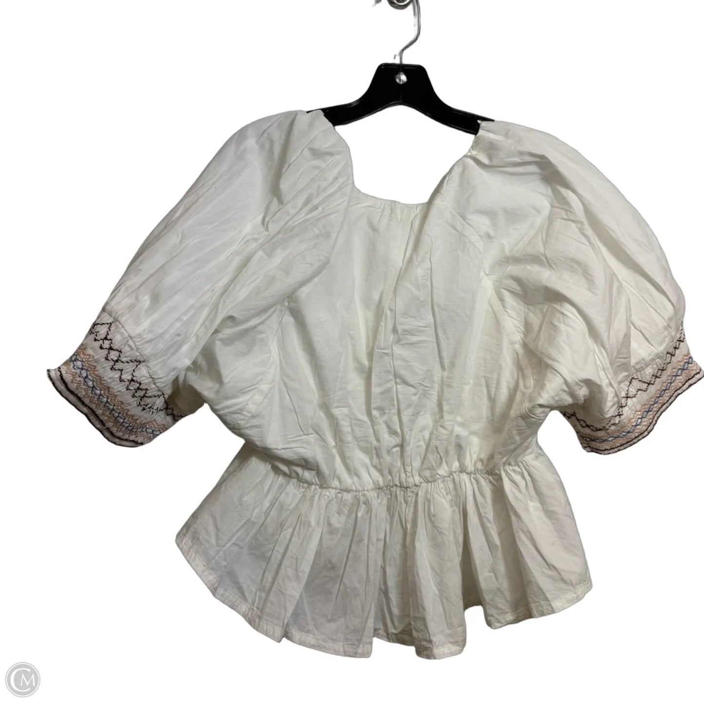 Top 3/4 Sleeve By Free People In White, Size: L