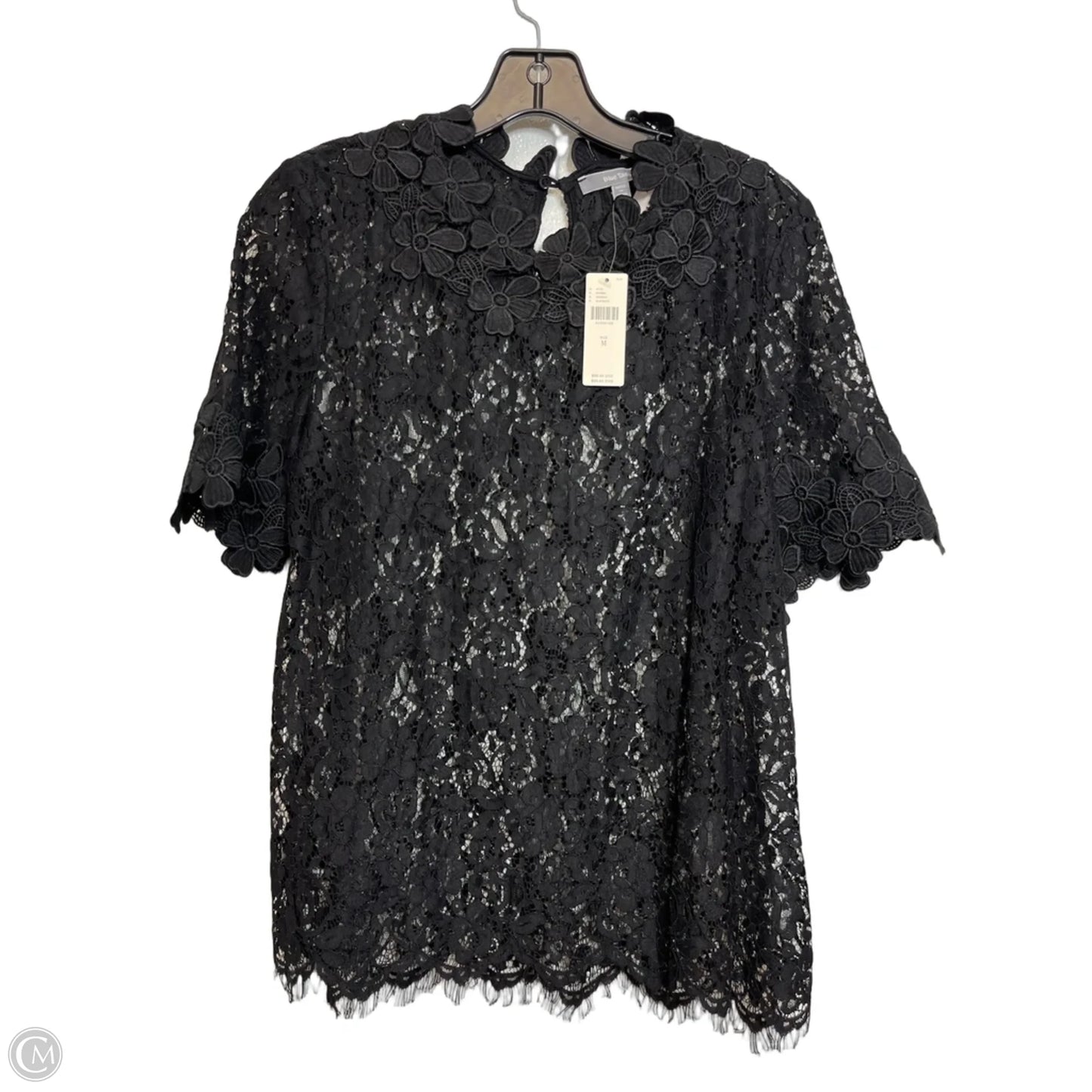 Top Short Sleeve By Anthropologie In Black, Size: M