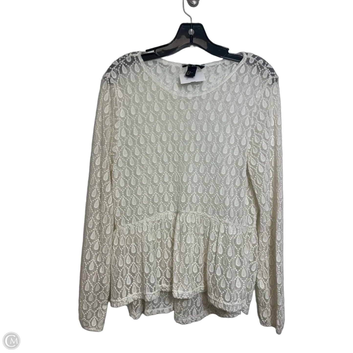 Top Long Sleeve Basic By H&m In White, Size: M
