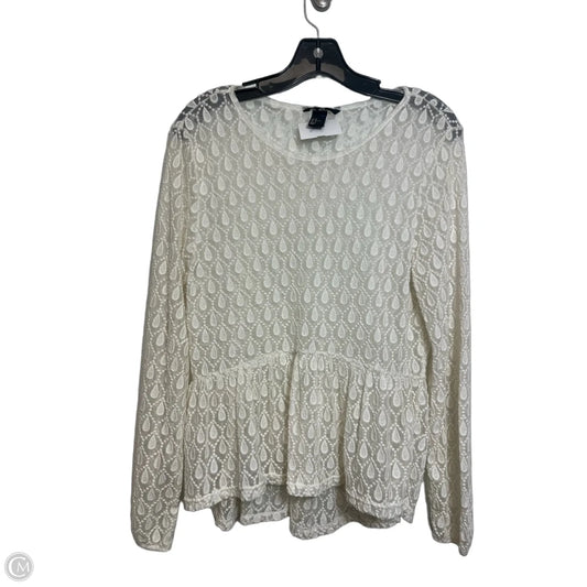 Top Long Sleeve Basic By H&m In White, Size: M