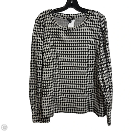 Top Long Sleeve By Talbots In Checkered Pattern, Size: Xl