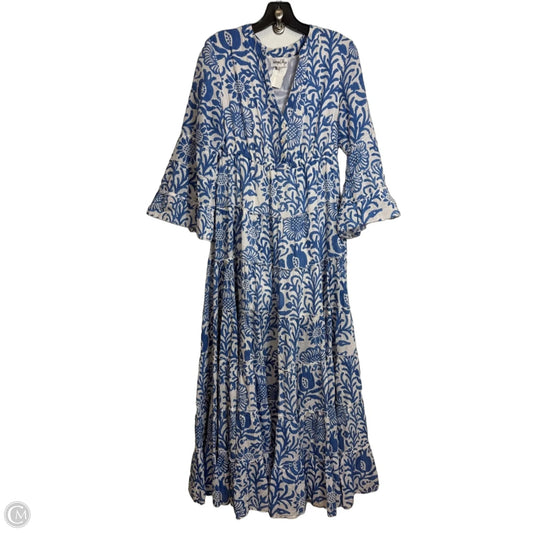 Dress Casual Maxi By Clothes Mentor In Blue & White, Size: M