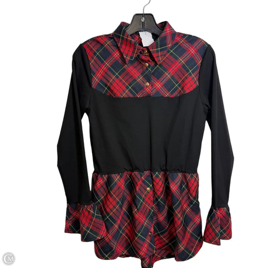 Top Long Sleeve By Clothes Mentor In Plaid Pattern, Size: S