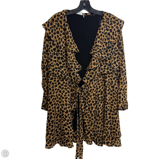 Wrap Dress Casual Short By Free People In Leopard Print, Size: S