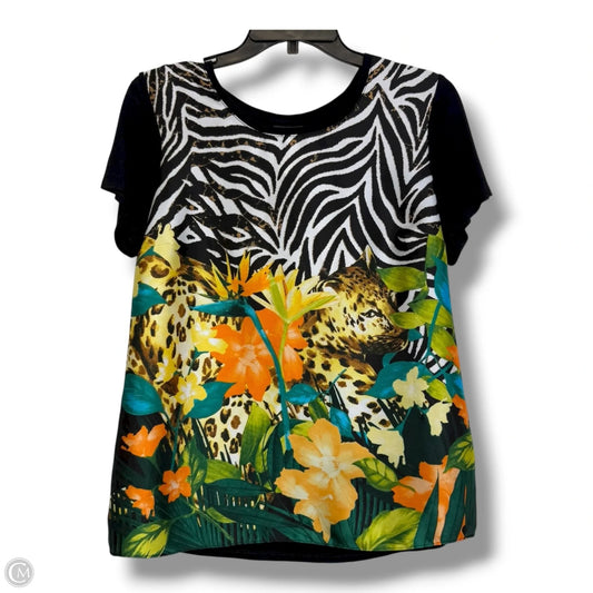 Top Short Sleeve By Jm Collections In Animal Print, Size: M