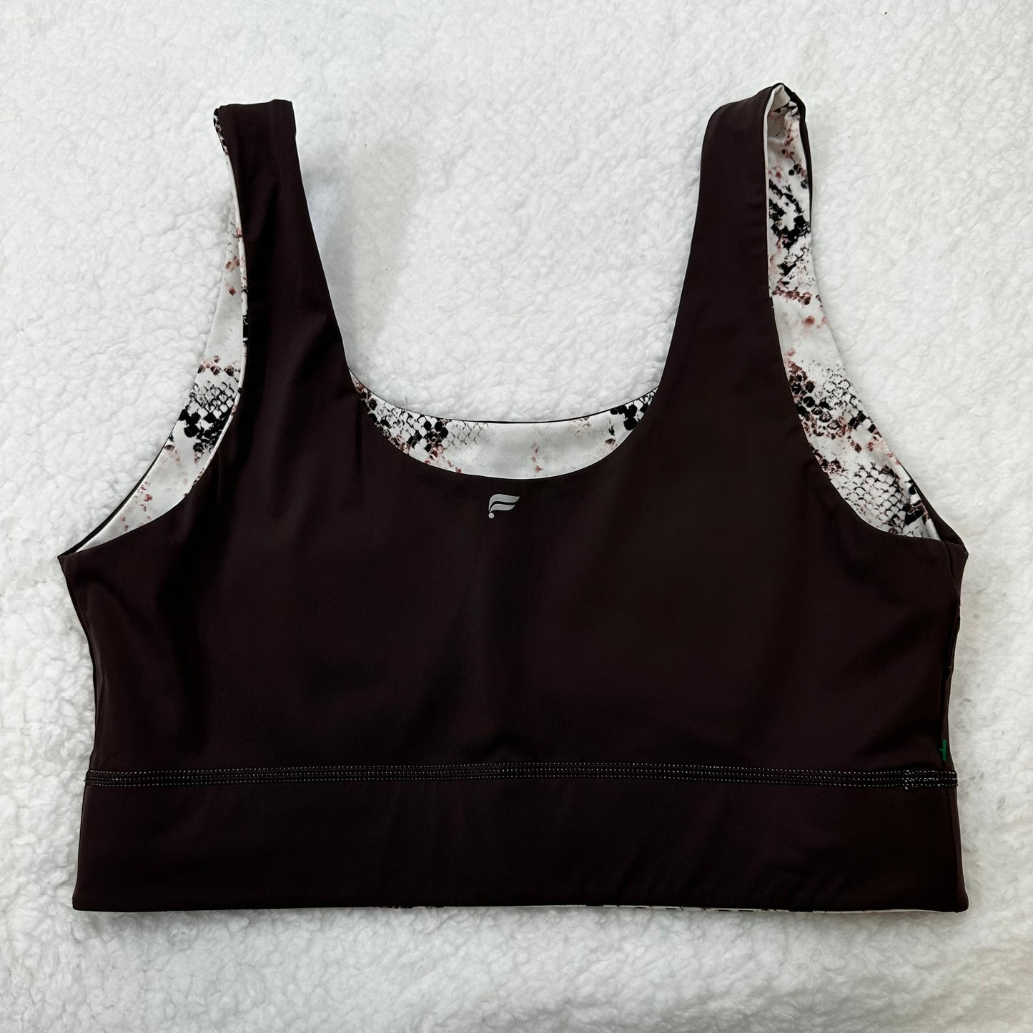 Snakeskin Print Athletic Bra Fabletics, Size Xl