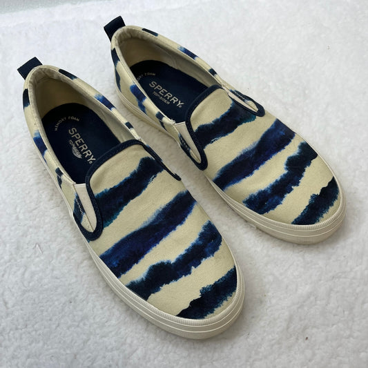 Navy Shoes Flats Boat Sperry, Size 8.5