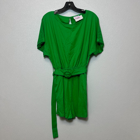 Kelly Green Romper Pink Lily, Size Xl