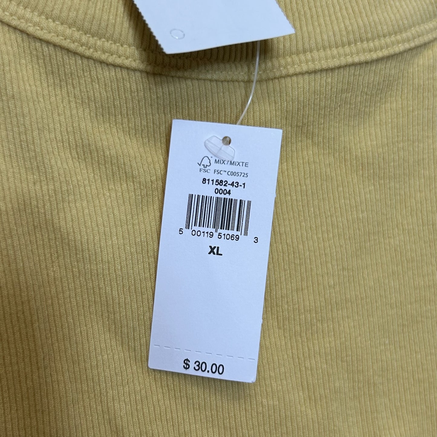 Yellow Tank Top Banana Republic O, Size Xl