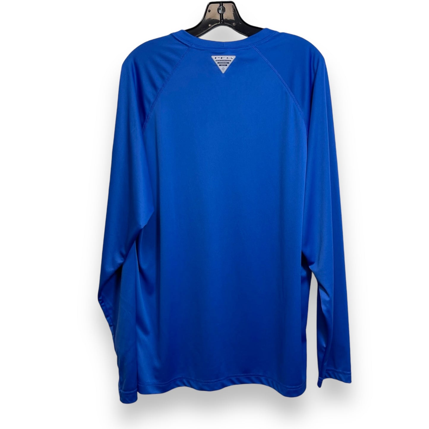 Athletic Top Long Sleeve Collar By Columbia In Royal Blue, Size: M