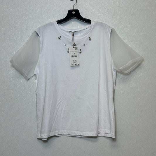 Top Short Sleeve By Zara In White, Size: L