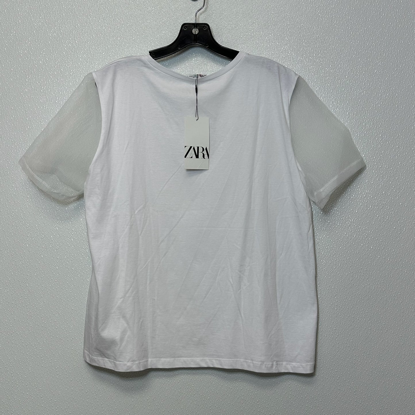 Top Short Sleeve By Zara In White, Size: L