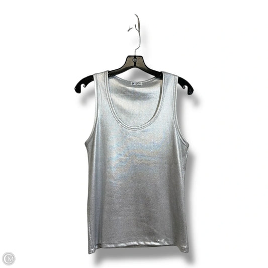 Top Sleeveless By Clothes Mentor In Silver, Size: L