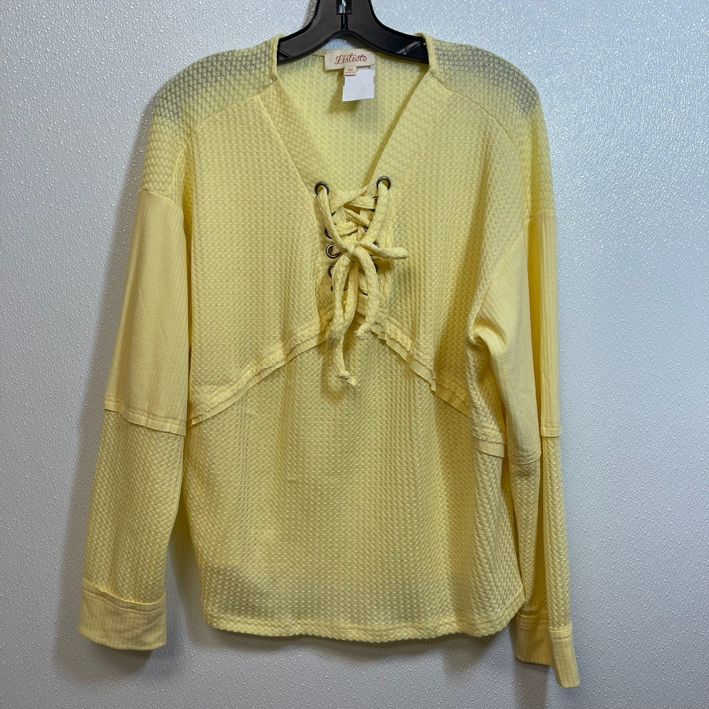 Top Long Sleeve By Listicle In Yellow, Size: M