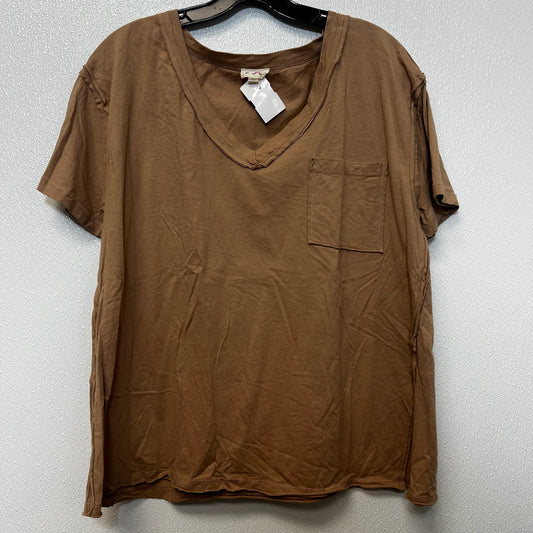 Top Short Sleeve By Pol In Brown, Size: M