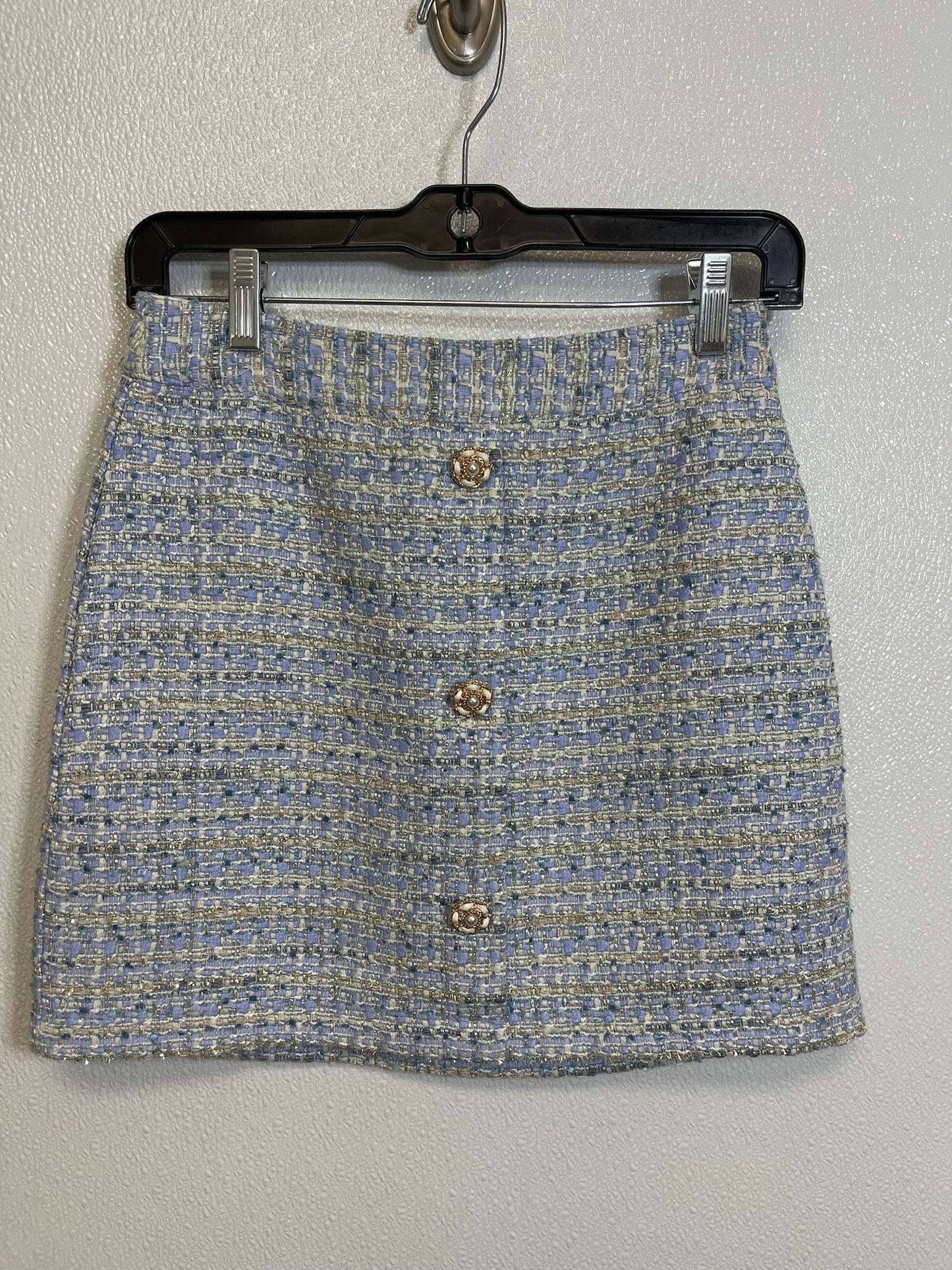 Tweed Blue Skirt Set 2pc ENDLESS ROSE, Size Xs