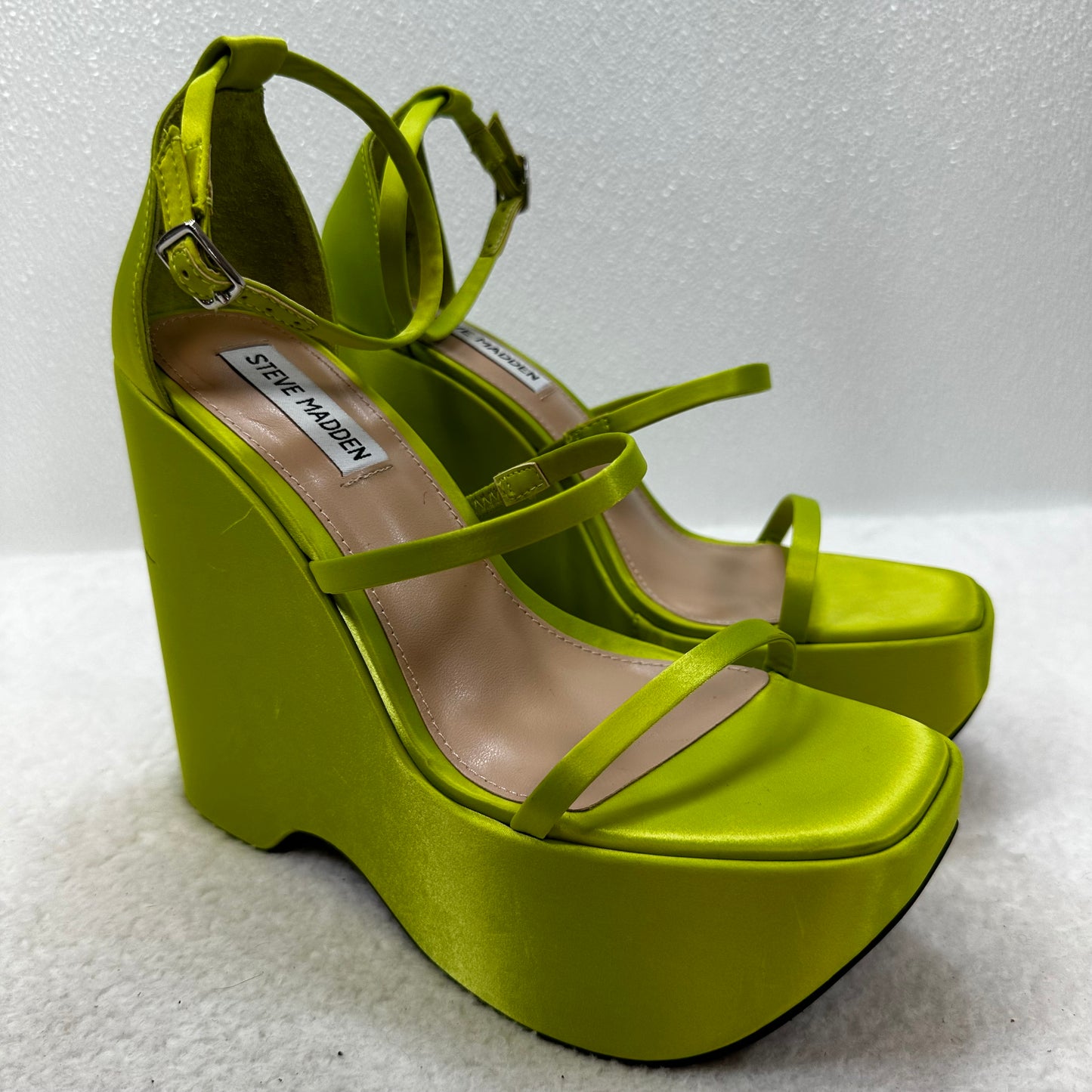 Green Shoes Heels Block Steve Madden, Size 8