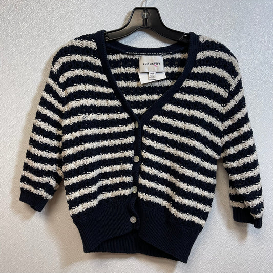 Sweater Cardigan By INDUSTRY In White Blue, Size: M