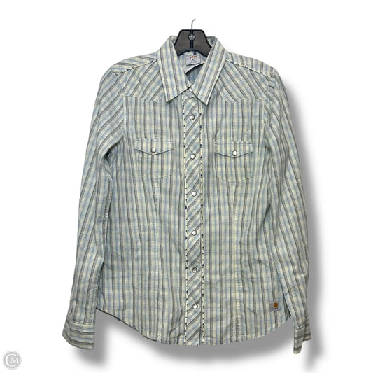 Top Long Sleeve By Carhartt In Plaid Pattern, Size: M