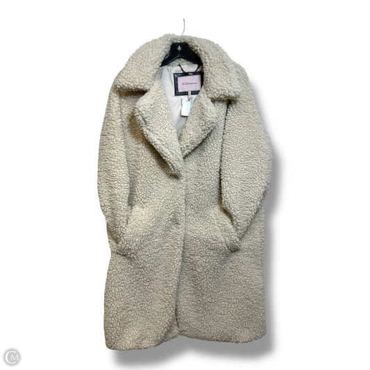 Coat Faux Fur & Sherpa By Bcbgeneration In Beige, Size: L