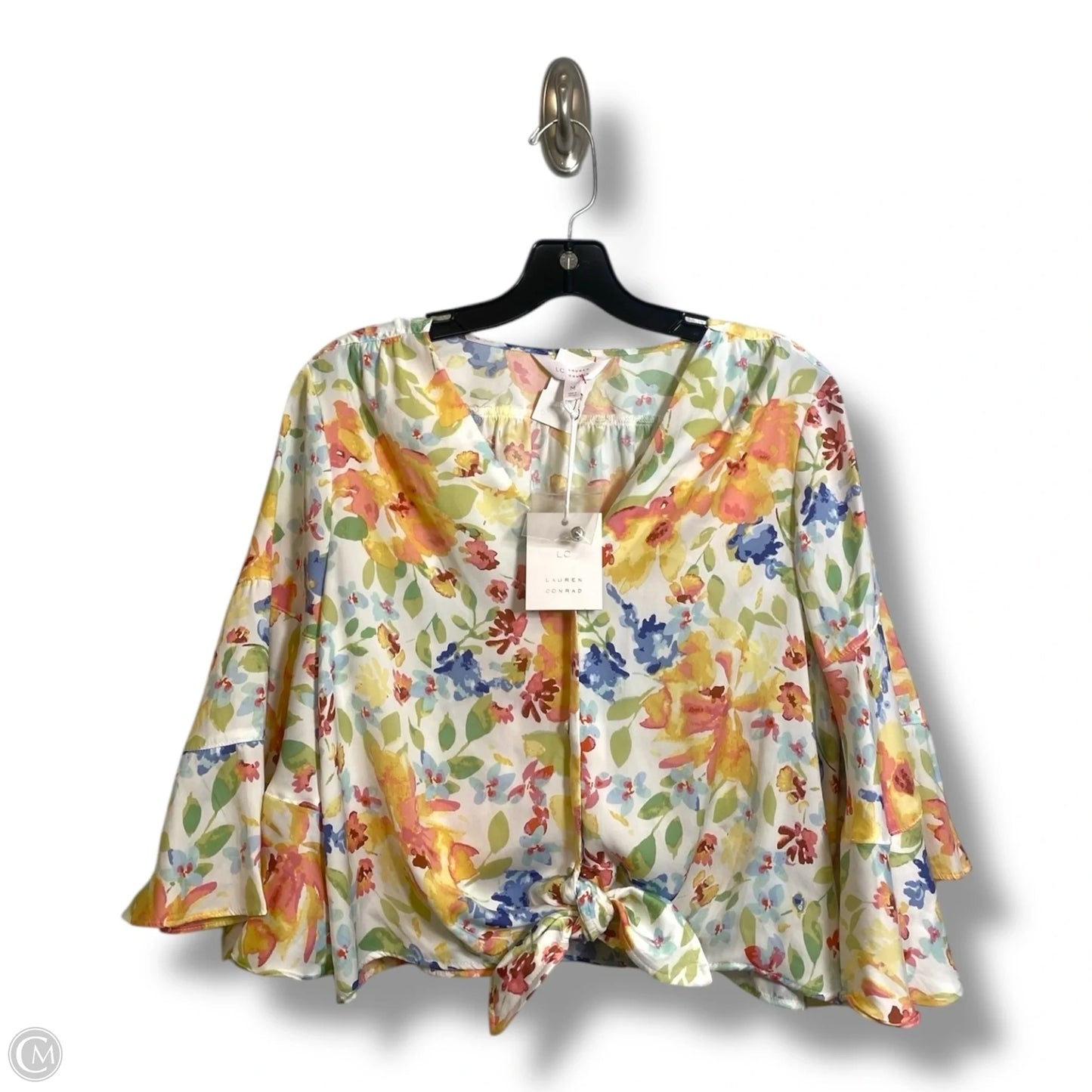 Top 3/4 Sleeve By Lc Lauren Conrad In Floral Print, Size: M