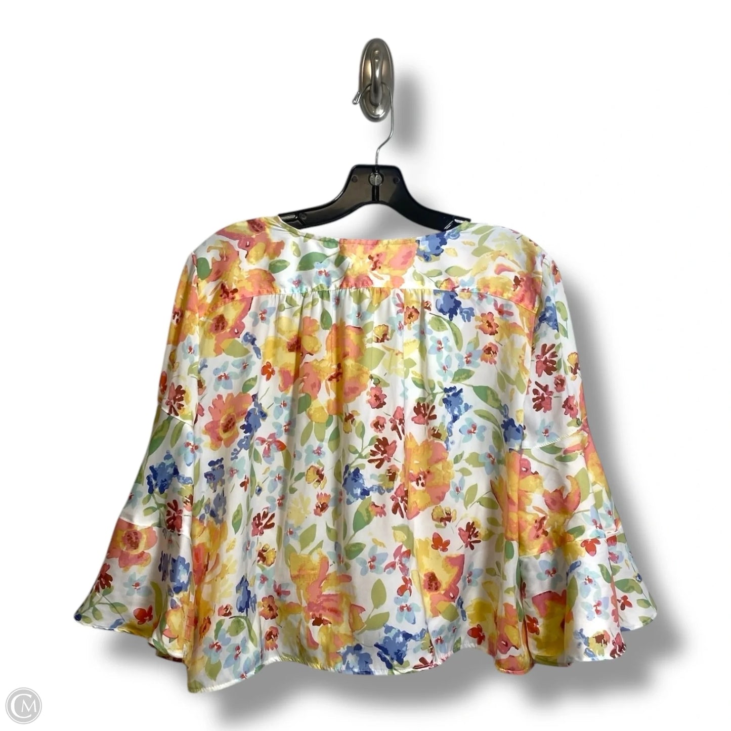 Top 3/4 Sleeve By Lc Lauren Conrad In Floral Print, Size: M