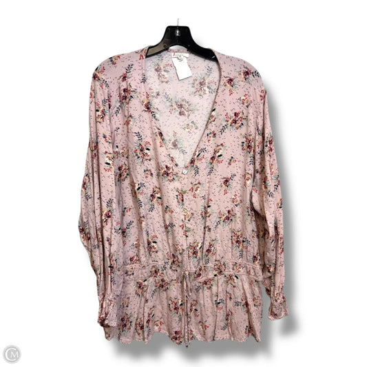 Top Long Sleeve By Maurices In Pink, Size: 3x