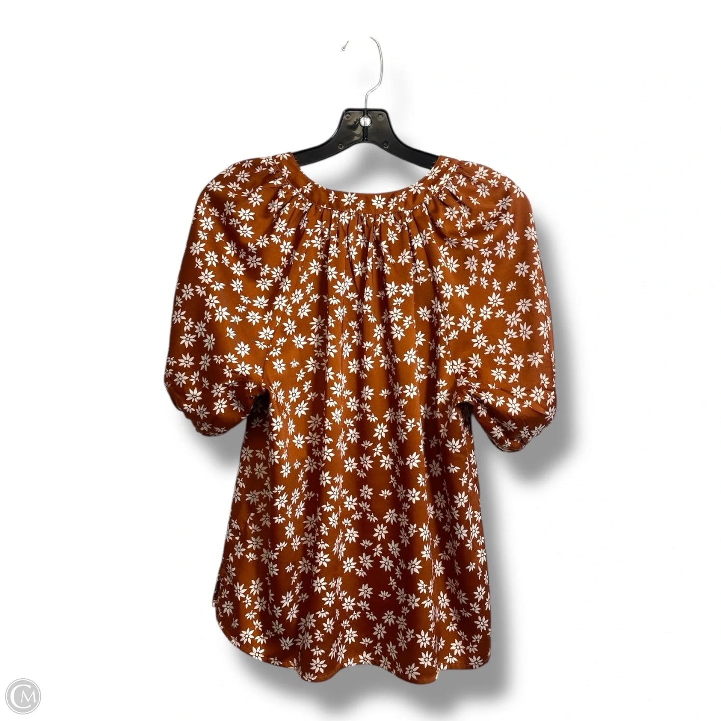 Top Short Sleeve By Loft In Brown, Size: S