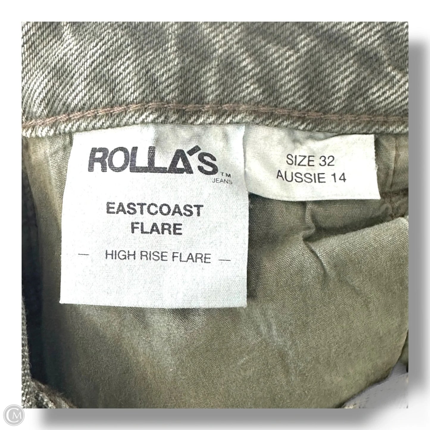 Jeans HIGH RISE FLARE By Rollas In Green, Size: 14
