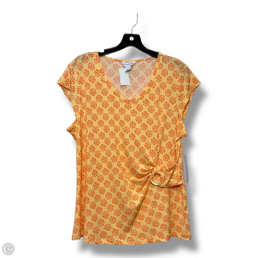 Top Short Sleeve By Liz Claiborne In Orange, Size: L