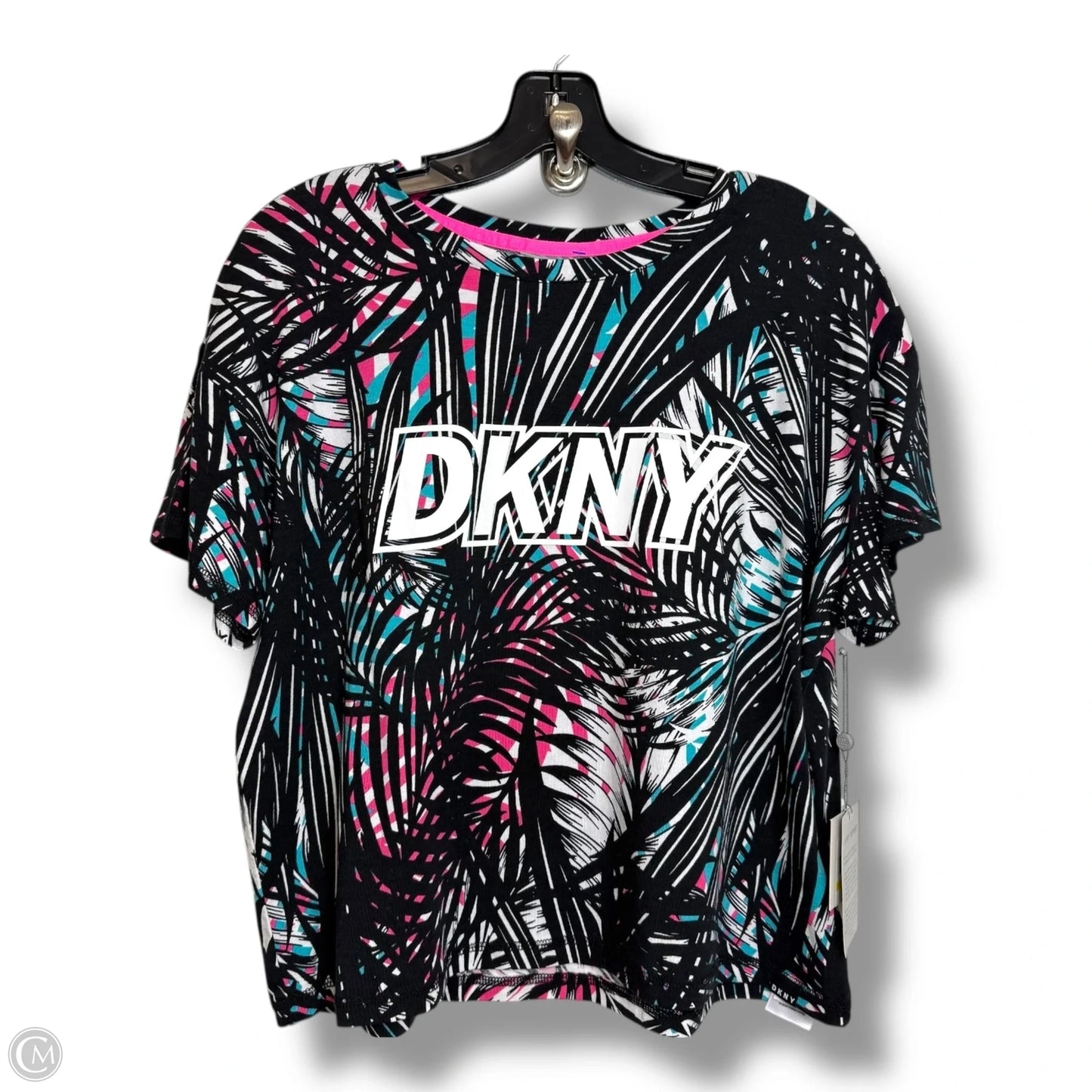 Top Short Sleeve By Dkny In Black, Size: M