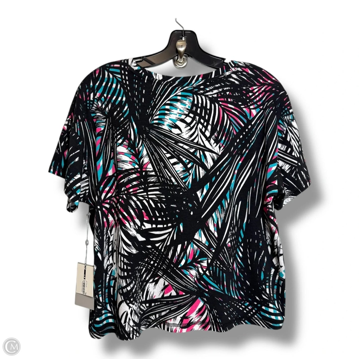Top Short Sleeve By Dkny In Black, Size: M