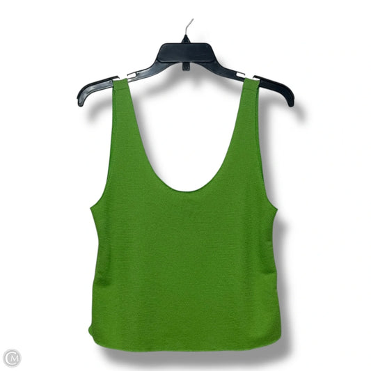 Top Sleeveless By Zara In Green, Size: M